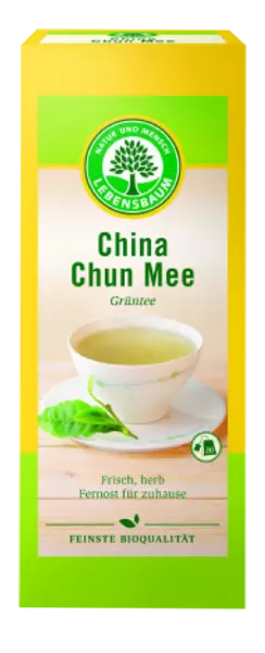 20 sachets de th� bio, Th� vert Chun Mee