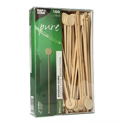 250 agitateurs � cocktail \ pure\  en bambou, L180 mm