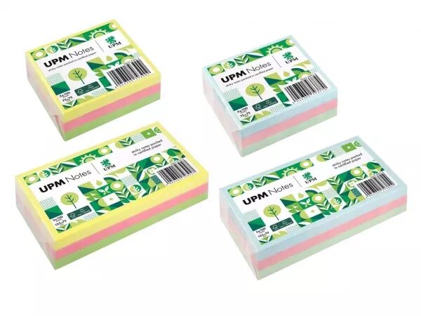 3 blocs de 100 notes adh�sives couleurs assortis