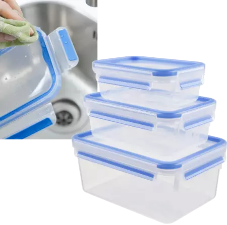 3 boîtes alimentaires hermétiques en plastique