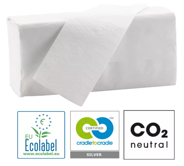3200 essuies-main recycl� FSC Satino Black dble �pais ZZ 25x23cm