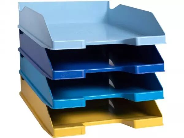 4 corbeilles � courrier Exacompta \ BEE BLUE\ 
