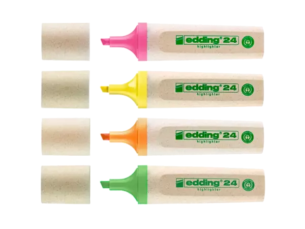 4 surligneurs Edding Highlighter 24, assortis