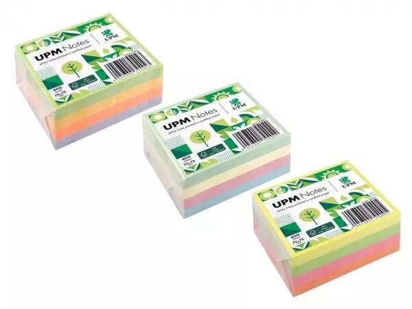 400 notes adh�sives couleurs assortis 75 x 75