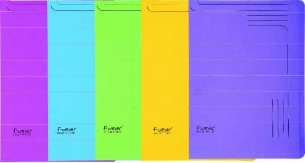 5 pochettes coin carton recycl� Forever, coul. assorties