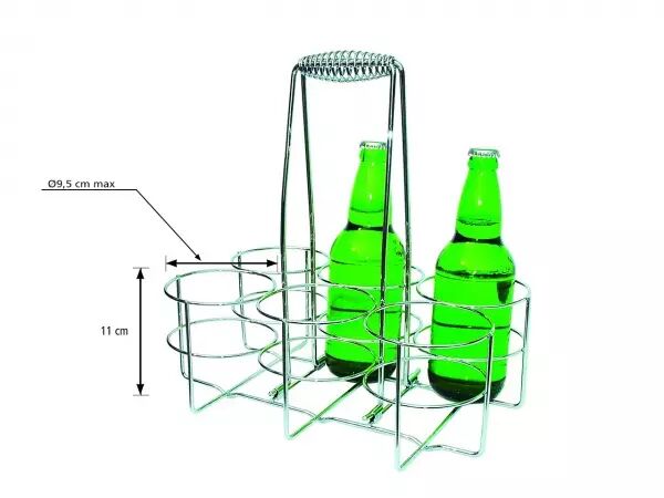 5 porte-bouteilles 6 cases, en fil d\'acier chrom�
