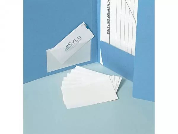 50 pochettes papier cristal pour carte de visite, adh�sives
