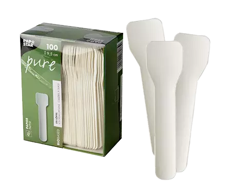 500 petites cuill�res � glace en papier Pure, long. 95 mm