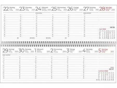 Agenda semainier à spirale 2026