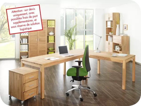 Angle de bureau Bux Wild h�tre massif, 80 x 80 x H75 cm