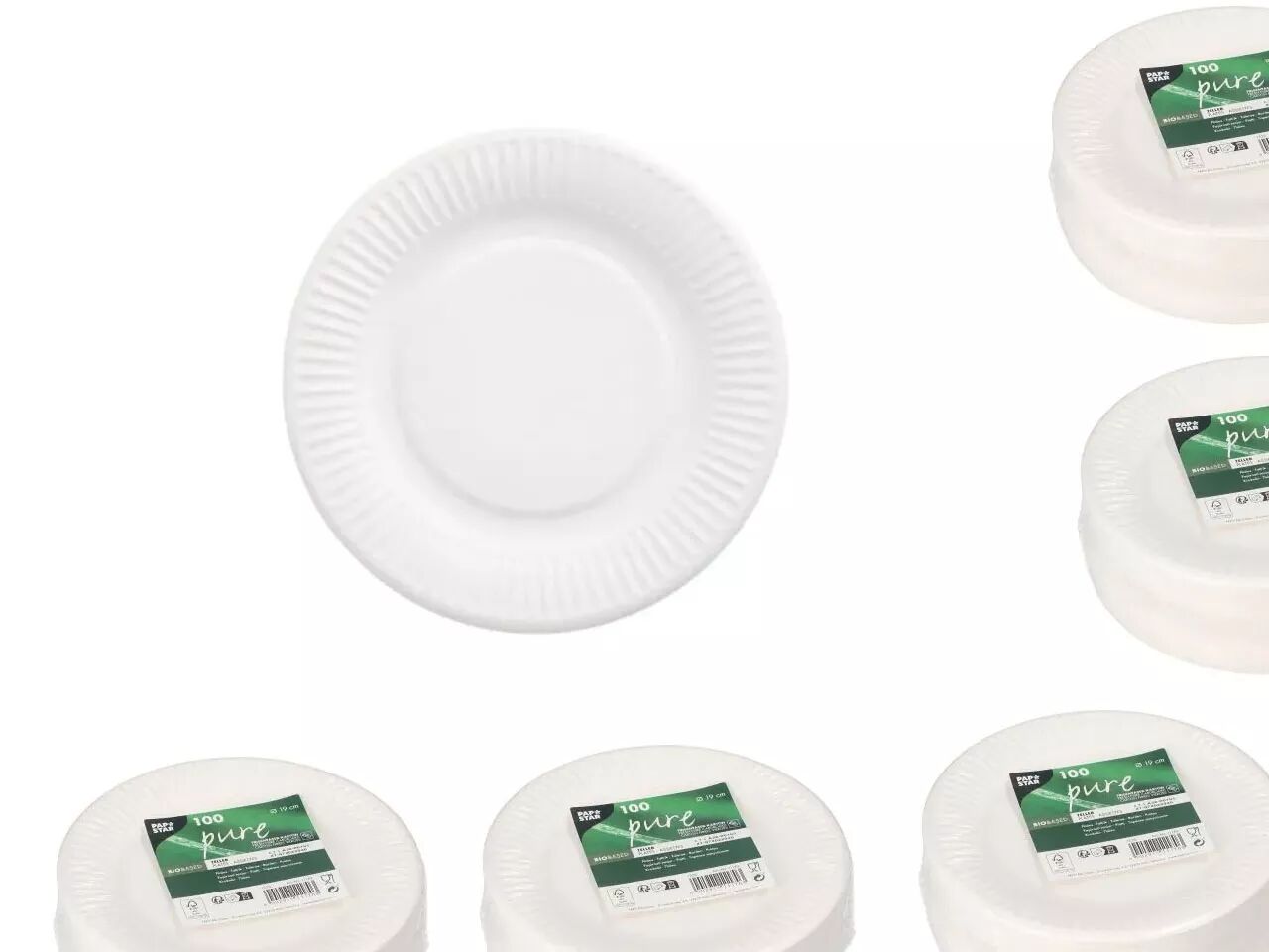 Assiettes en carton rondes certifi&eacute;