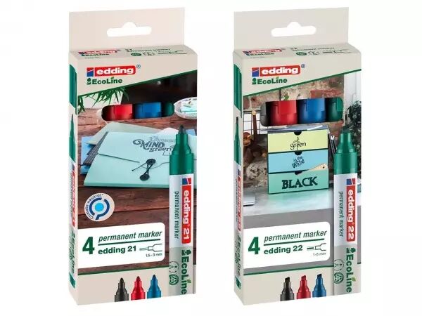 Assortiment de marqueurs permanents �cologiques edding 21/22