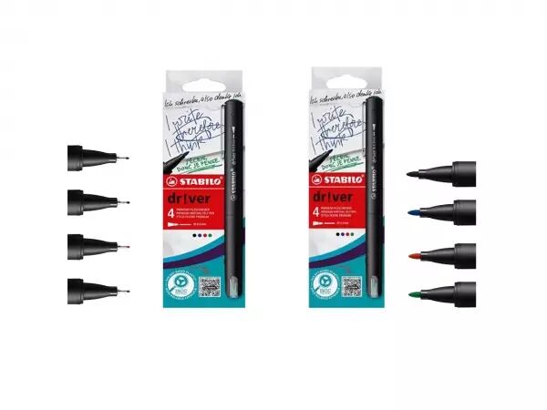 Assortiment feutres fins Stabilo � dr!ver �