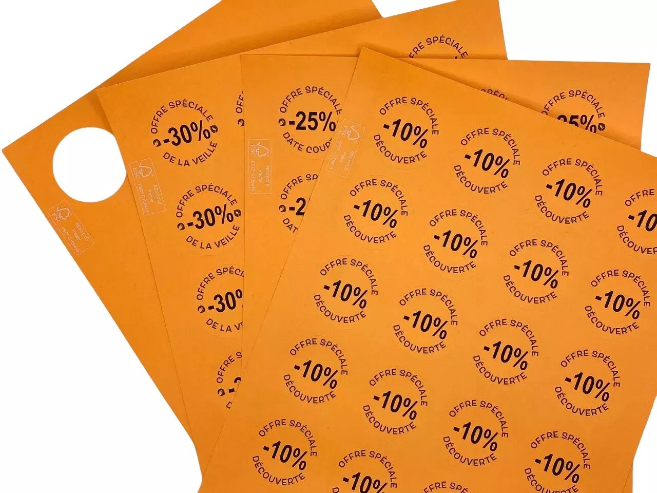 Autocollants orange pour \ Offre sp&eacute;ciale\ 