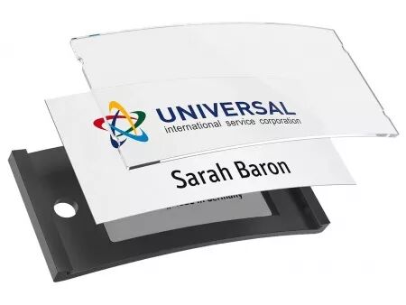 Badges nominatifs Avery \ Polar30\  aimantés 70x30 mm, noir