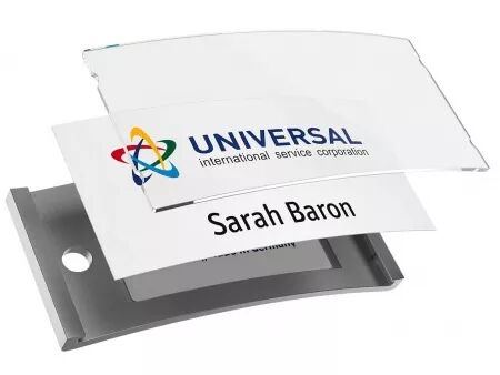 Badges nominatifs Avery \ Polar30\  aimantés 70x30 mm, noir