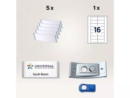 Badges nominatifs Avery \ Polar35\  avec aimant, 80 x 34 mm