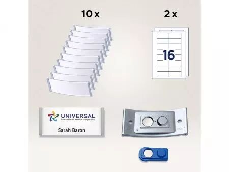 Badges nominatifs Avery \ Polar35\  avec aimant, 80 x 34 mm