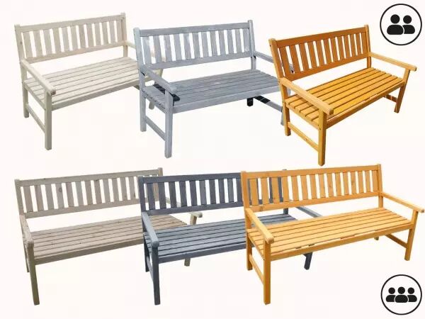 Banc de jardin pin massif FSC Johanna