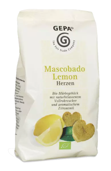 Biscuits bio au citron Mascobado, 125 g