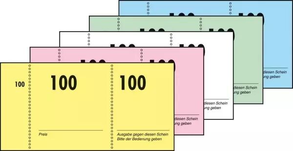 Blocs de tickets num�rot�s en papier FSC pour tombolas vestiaires...