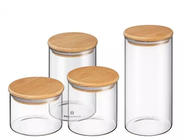 Bocal en verre borosilicate et couvercle h�tre massif