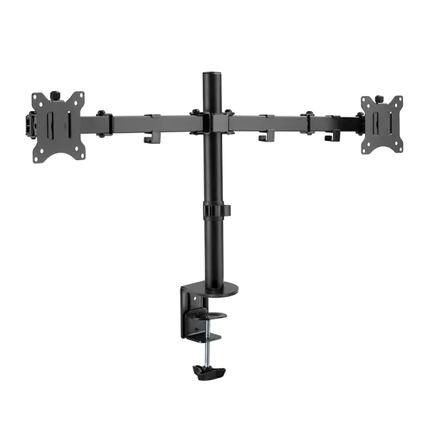 Bras support pour 2 �crans TFT/LCD avec pince, noir
