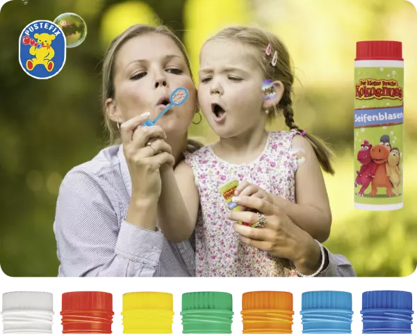 Bulles de savon Pustefix �tiquette 1 � 4 coul
