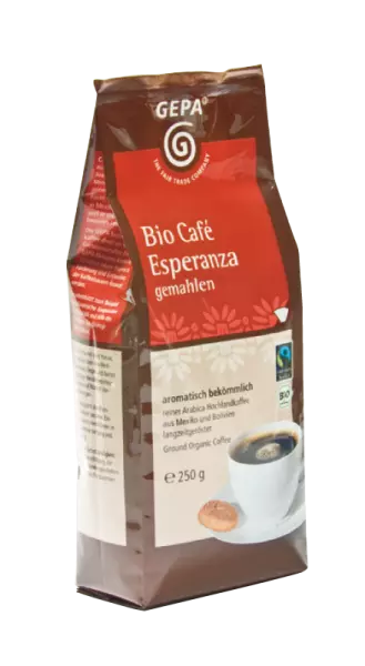Caf� bio Esperanza 3 arabicas, moulu, paquet 250 g