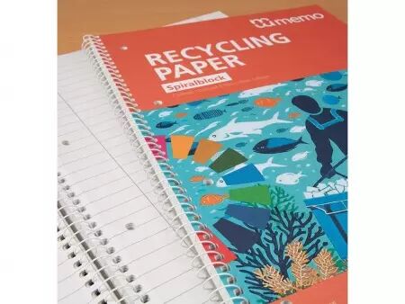 Cahier recyclé à spirale A4 160 pages