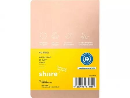 Carnet de notes A6, Share