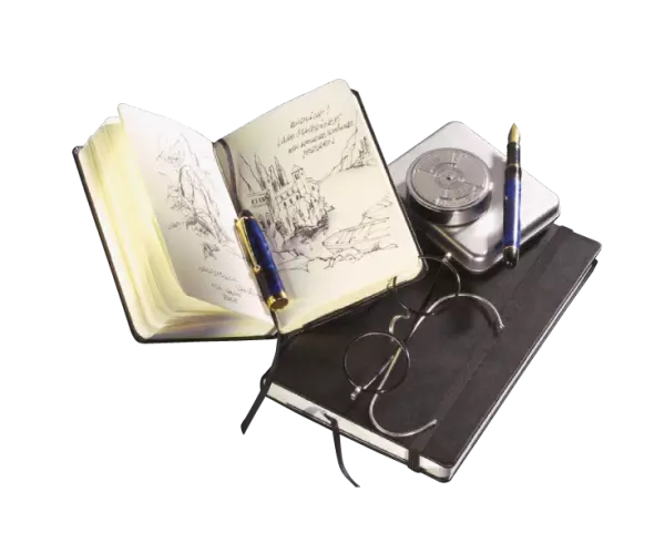 Carnet de voyage A5, pages vierges, cuir recycl� noir