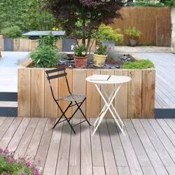 Chaise pliante pour le jardin, en acier, sans accoudoirs