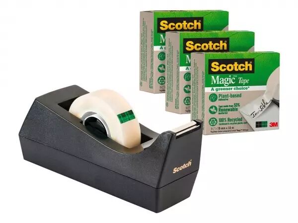 D�vidoir adh�sif Scotch + 3 rouleaux Magic Tape 19mmx33m