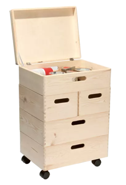 Ensemble de bacs de rangement \ Vent\  avec couvercle et roulettes