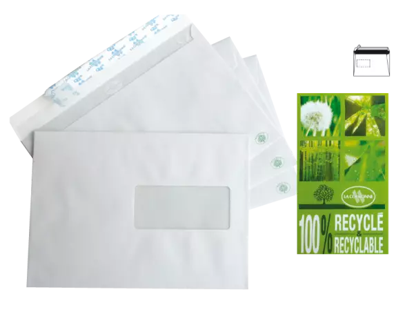 Envelop. � fen�tre papier r�cycl� La Couronne
