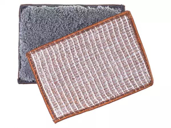 �ponge double-face cuivre et microfibre