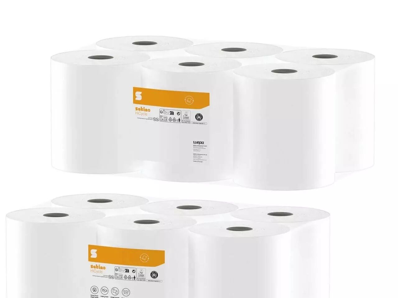 Essuie-tout &agrave; d&eacute;vidage central Wepa, recycl&eacute;
