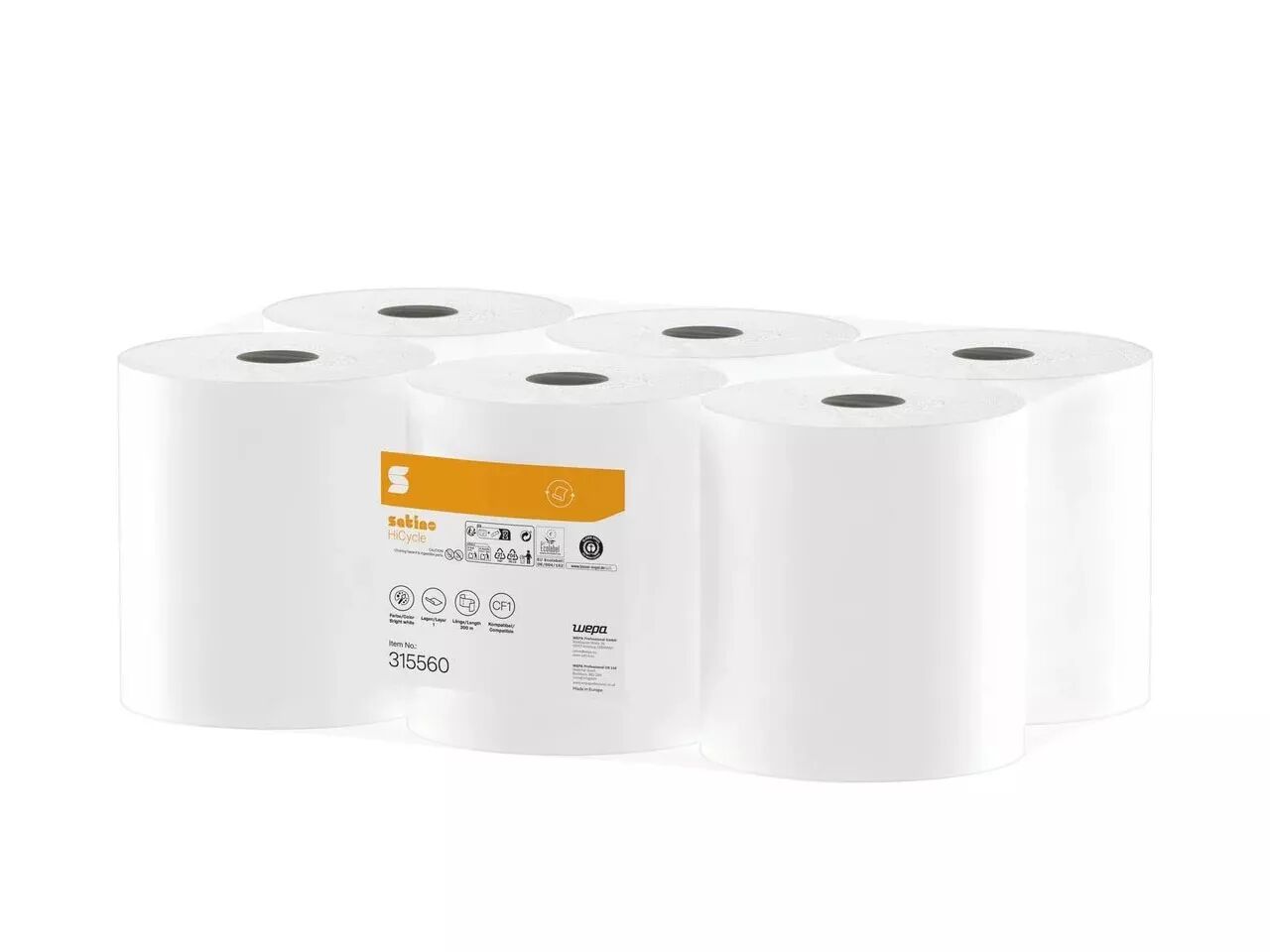 Essuie-tout &agrave; d&eacute;vidage central Wepa, recycl&eacute;