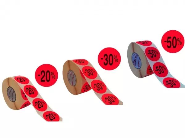 �tiquette promotionnelle rouge METO