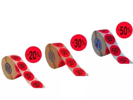 &Eacute;tiquette promotionnelle rouge METO
