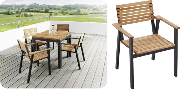 Fauteuil de jardin bois FSC Sassa