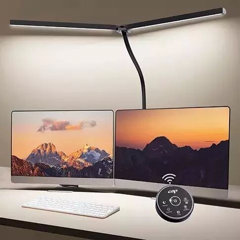 Grande lampe de bureau � LED pour deux �crans