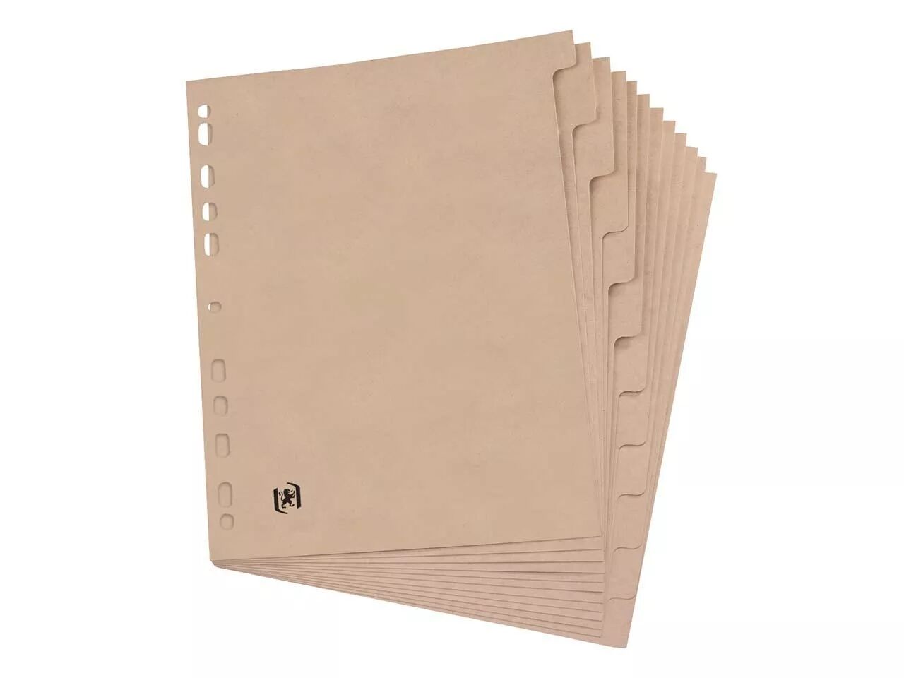 Intercalaires en papier recycl&eacute; A4, naturel