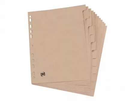 Intercalaires en papier recycl&eacute; A4, naturel