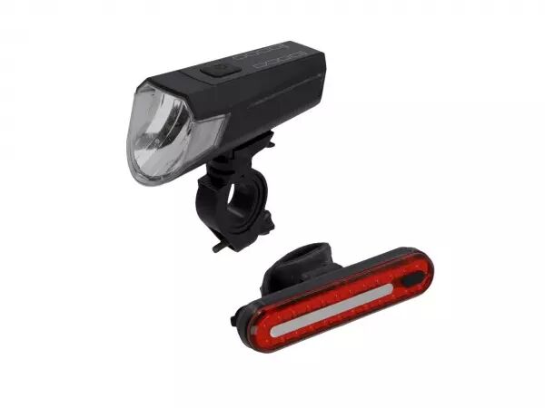 Kit d\'�clairage v�lo AV/AR/STOP � LED, recharg. USB, 20/80 lux