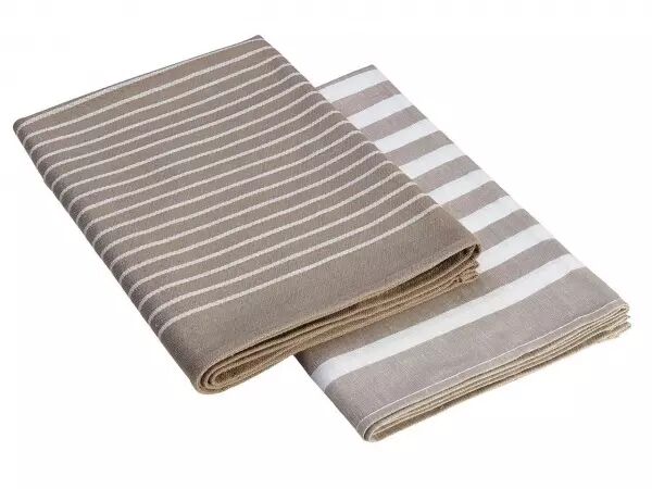 Lot 2 torchons 100% coton bio, 50 x 70 cm