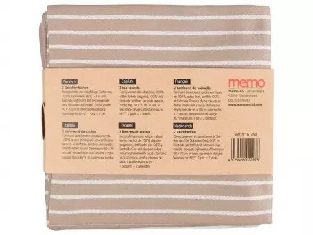 Lot 2 torchons 100% coton bio, 50 x 70 cm