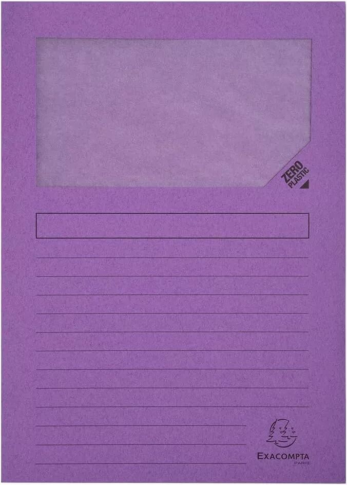 Lot de 100 Chemises &agrave; fen&ecirc;tre FOREVER, A4, 130 g/m2, Exacompta