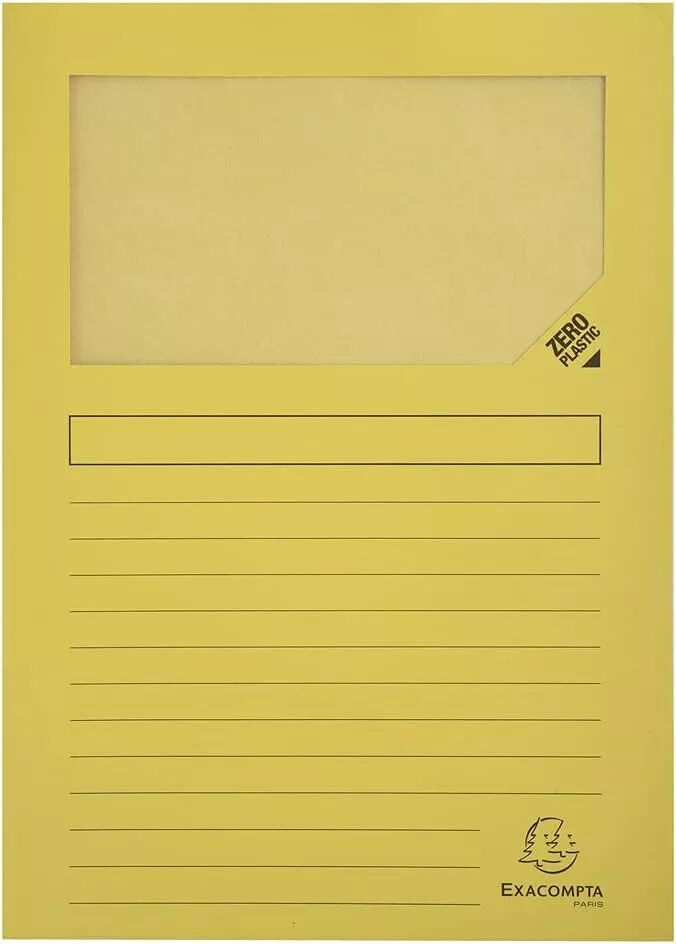 Lot de 100 Chemises &agrave; fen&ecirc;tre FOREVER, A4, 130 g/m2, Exacompta